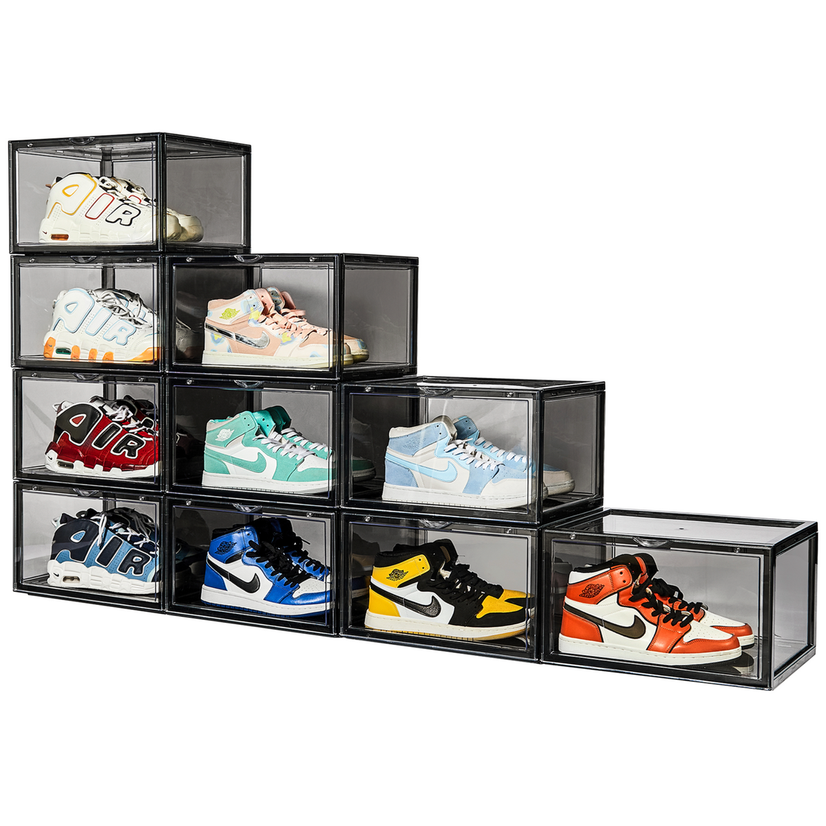 Premium Stackable Shoe Box Storage – Magnetic Side Opening - Space-Saving