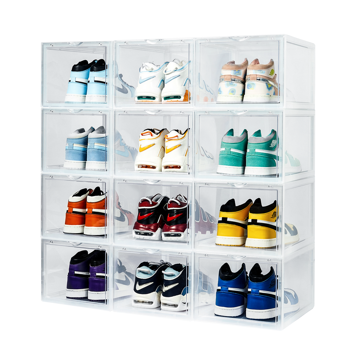 Stackable Shoe Box Storage – Magnetic Front Opening - Space-Saving
